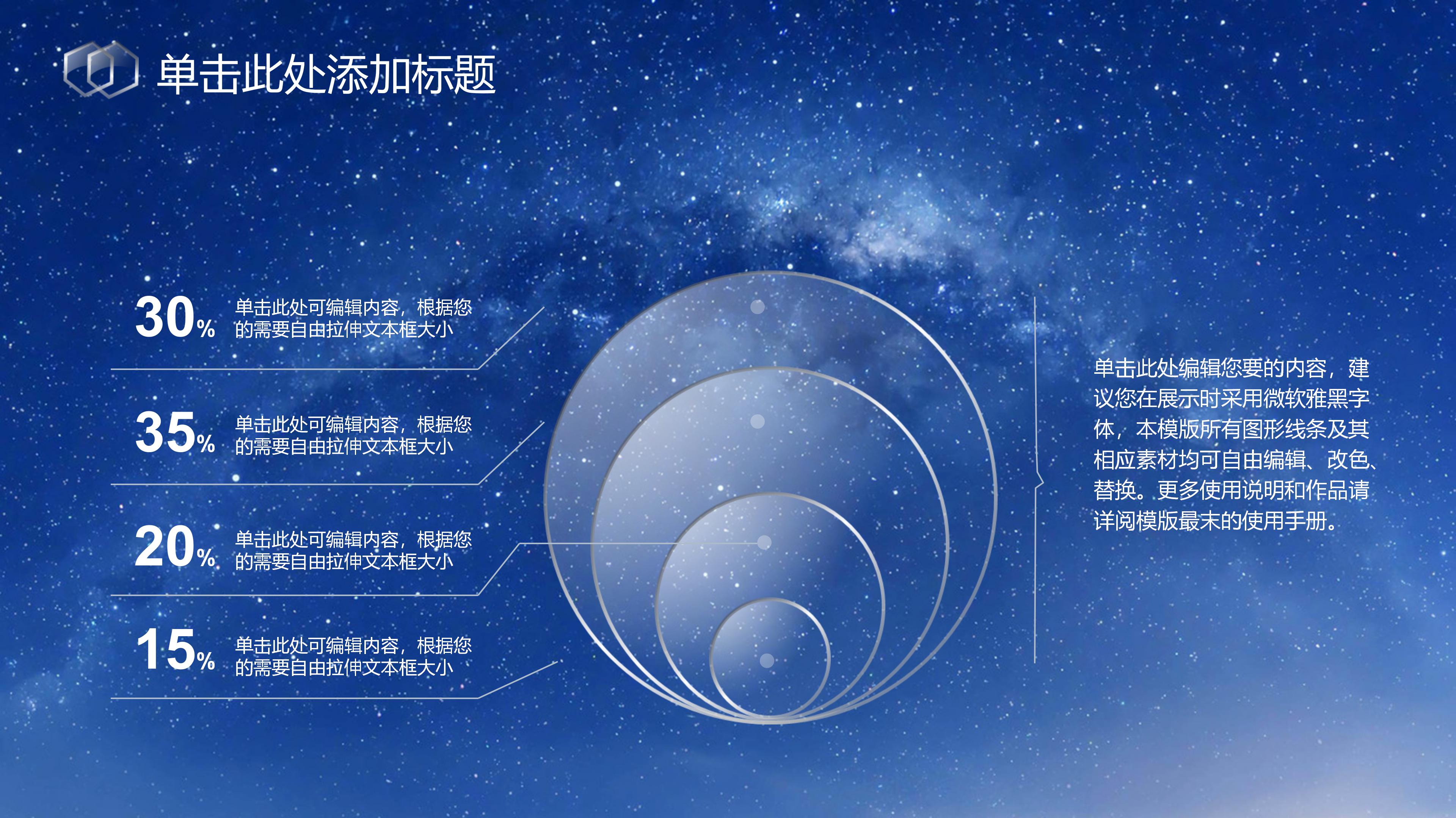 大气时尚科技湛蓝星空背景商务通用ppt模板-ppt家园